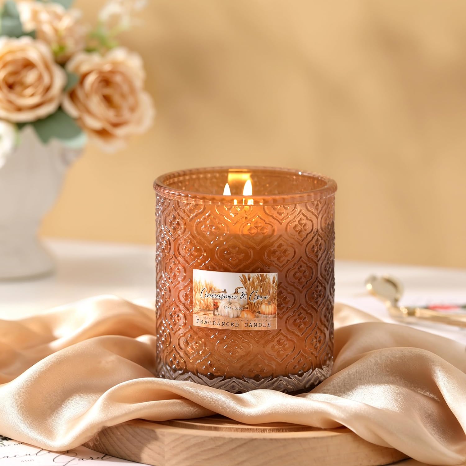Cinnamon Candle,Fall Candles,Cinnamon Clove Scented,Fall Decor Gifts,19oz