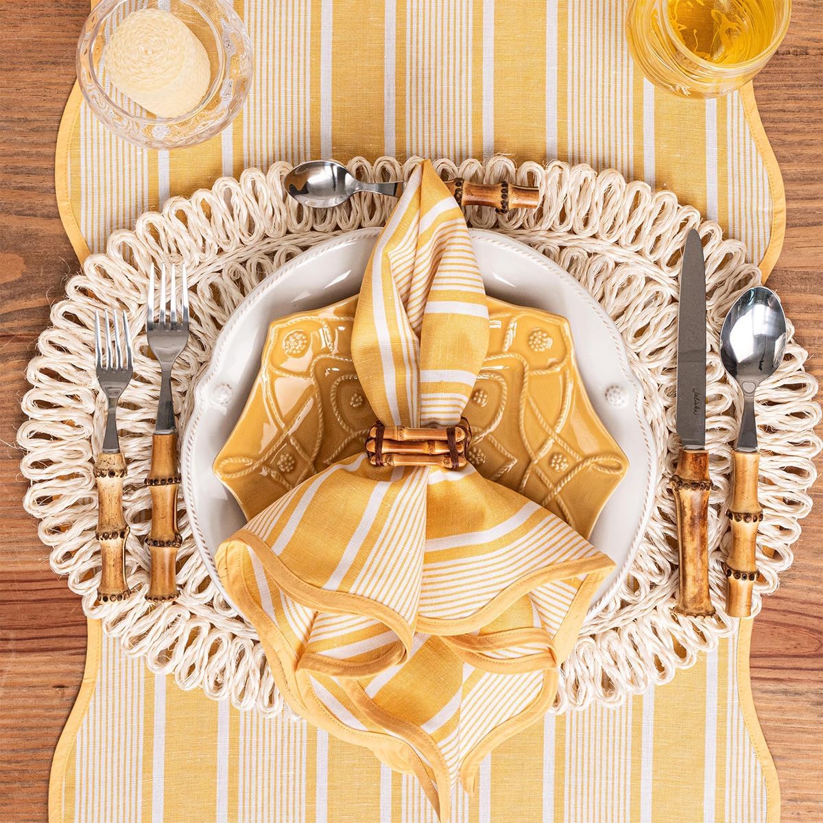 Juliska Cabana Stripe Napkin Set/4 - Sunshine