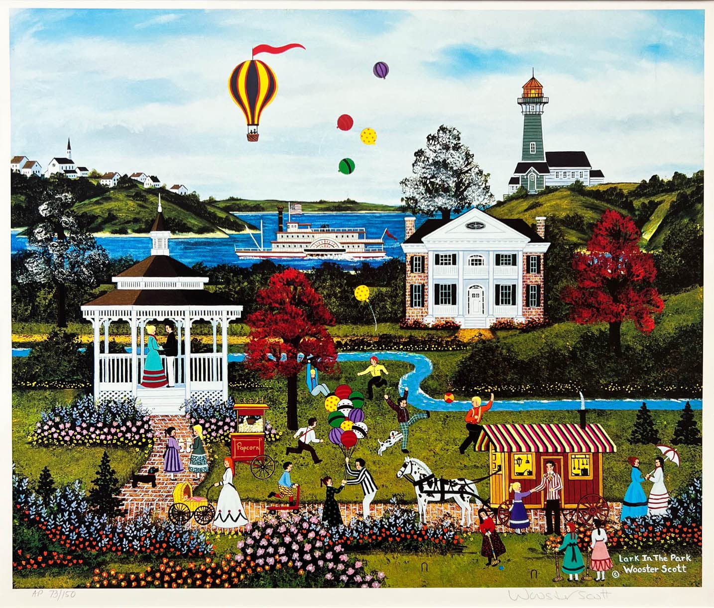 Amazon.com: Jane Wooster Scott Lark in the Park CUSTOM FRAMED