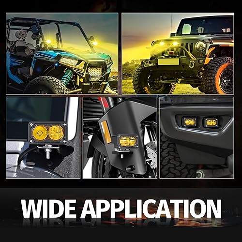 Miniatura 7 de Auto Power Plus - 2 cápsulas LED ámbar, luz de conducción de 40 W, 3 pulgadas, luz amarilla todoterreno, luces LED superbrillantes, luz de trabajo,