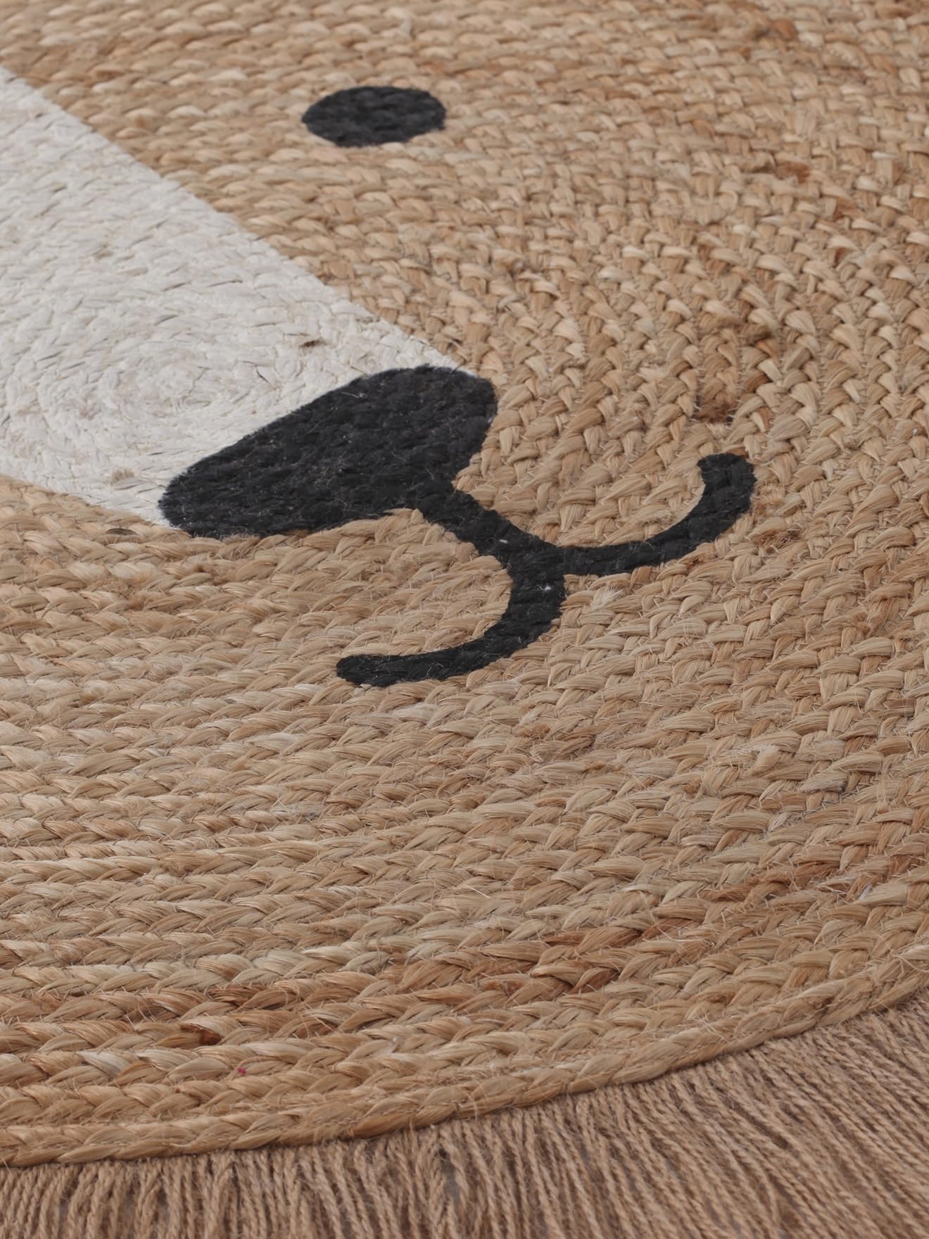 VERTBAUDET Tapis Rond en Jute Lion Beige doré TU