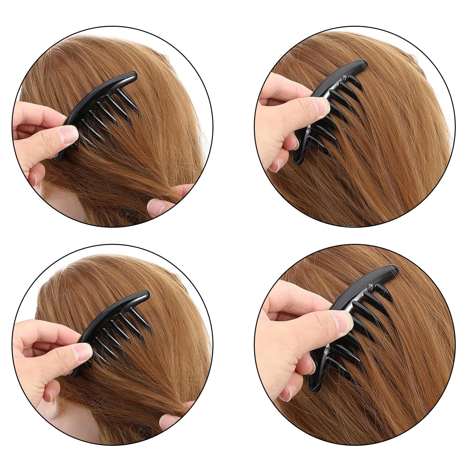 2 Pezzo Fermagli Eleganti a 7 Denti - Accessori per Capelli da Sera e Giorno, Pettinini Laterali per Trecce e Chignon Francese, Adatti a Donne e Ragazze per Ogni Occasione Speciale.