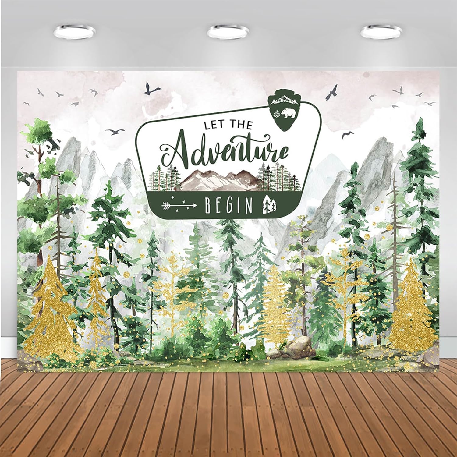 Mocsicka Let The Adventure Begin Baby Shower Backdrop