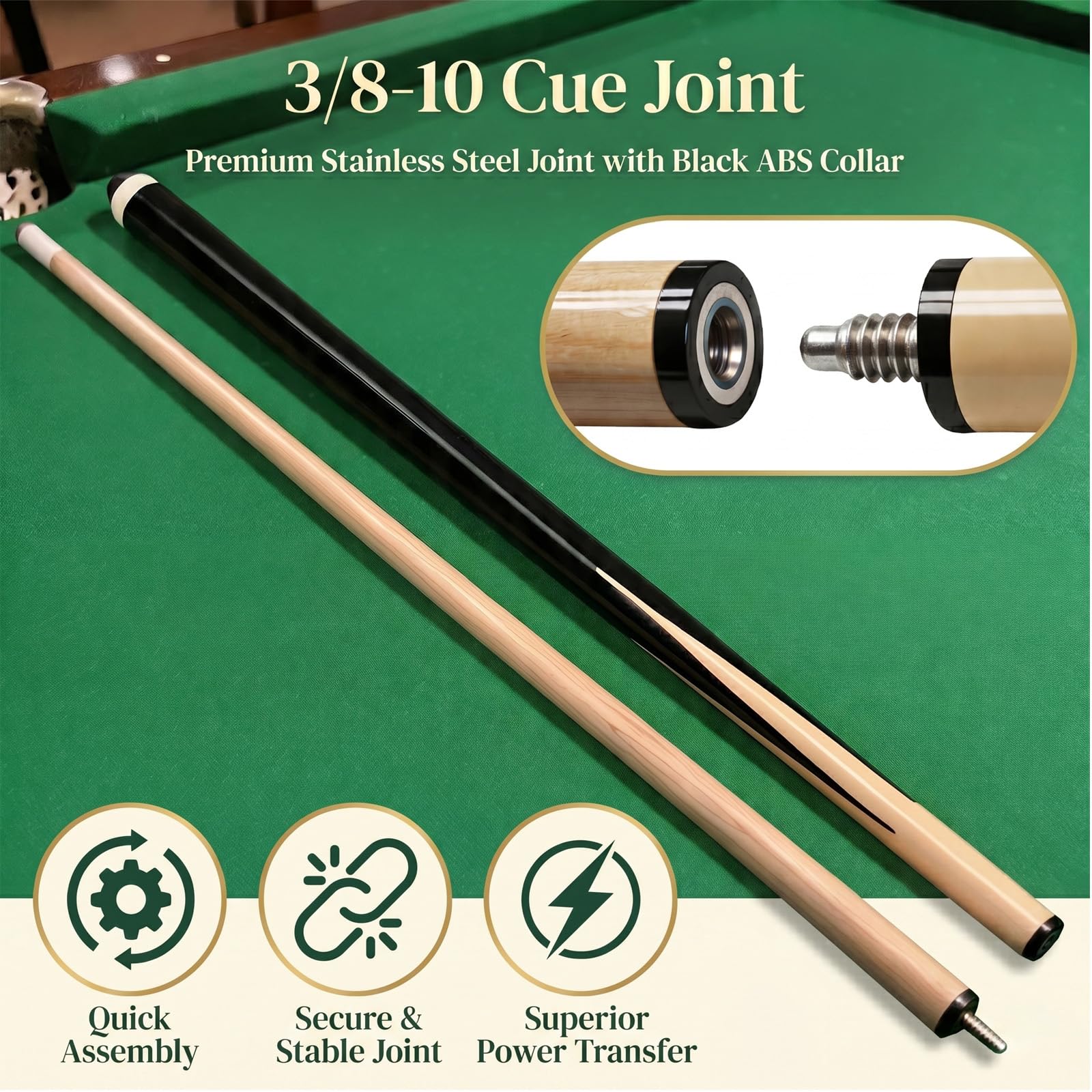 36 Inch 48 Inch 58 Inch Pool Cue Stick Hardwood Billiard Cue Stick for Adults Youth Kids