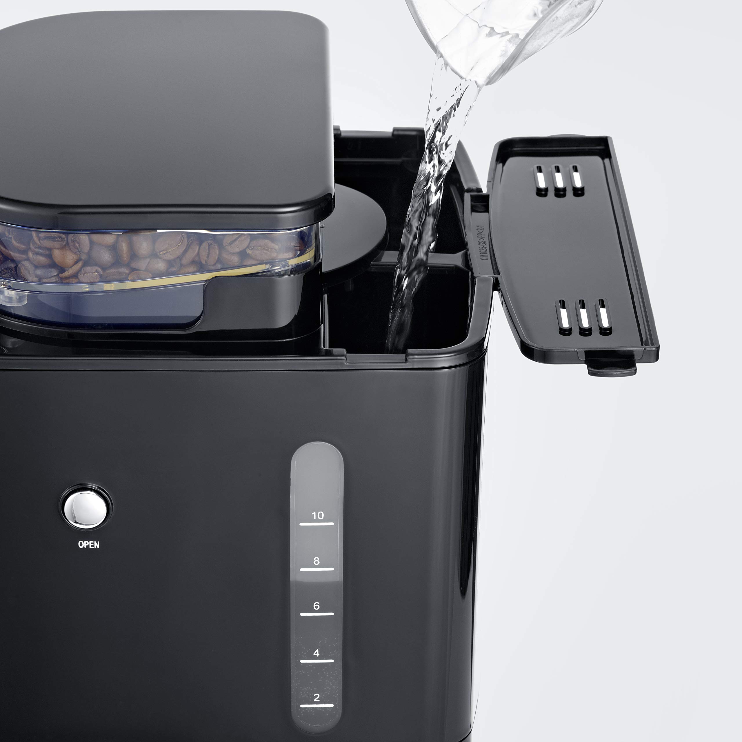 SEVERIN KA 4813 - Macchina da caffè con filtro in acciaio INOX, macinazione fine e grado di macinazione selezionabile, 1000 W, fino a 10 tazze/ca. 1,25 l