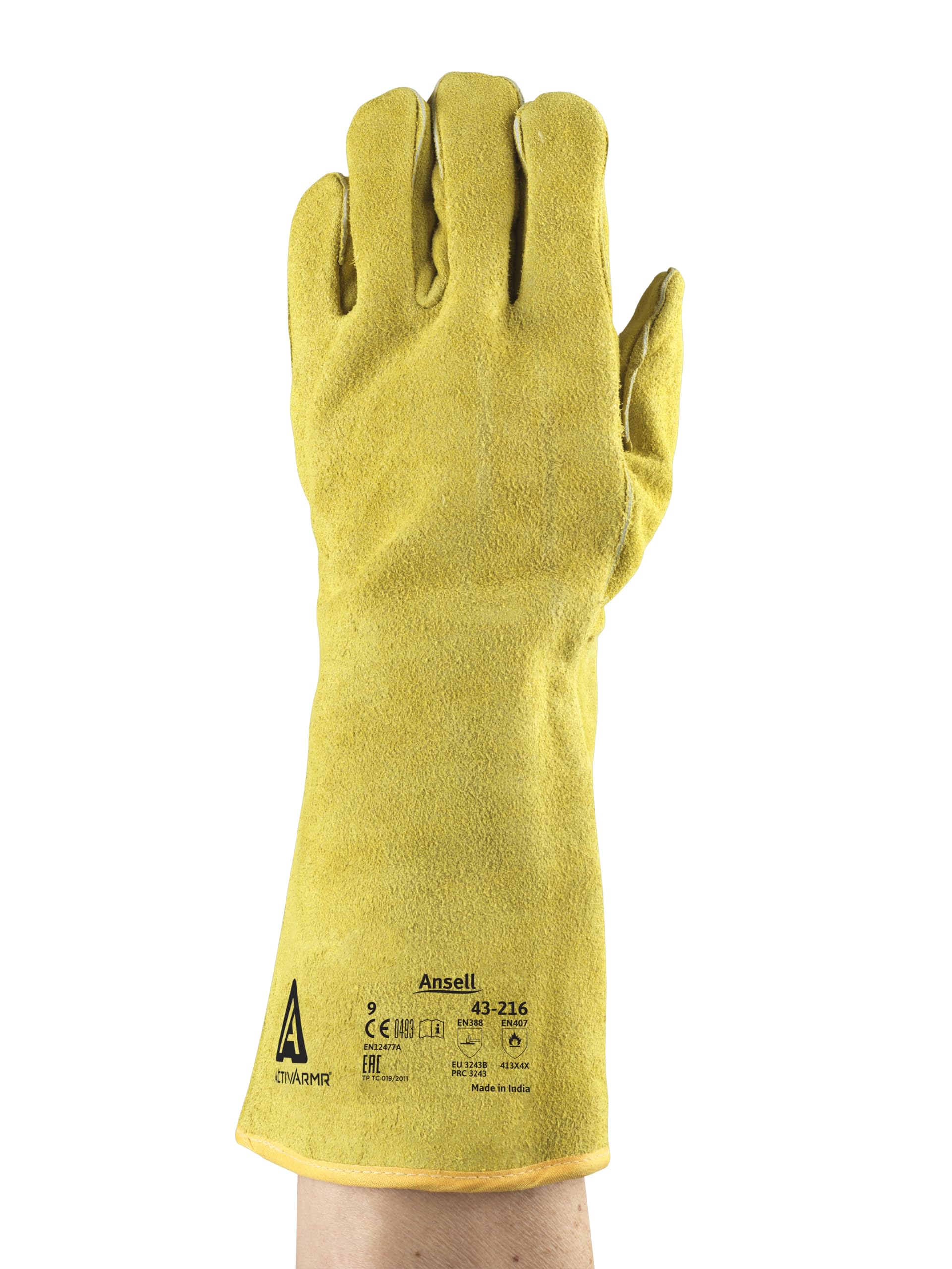 Ansell ActivArmr 43-216 Fines Especiales Guante, Protección Mecánica, Amarillo, Talla XL (6 Pares)