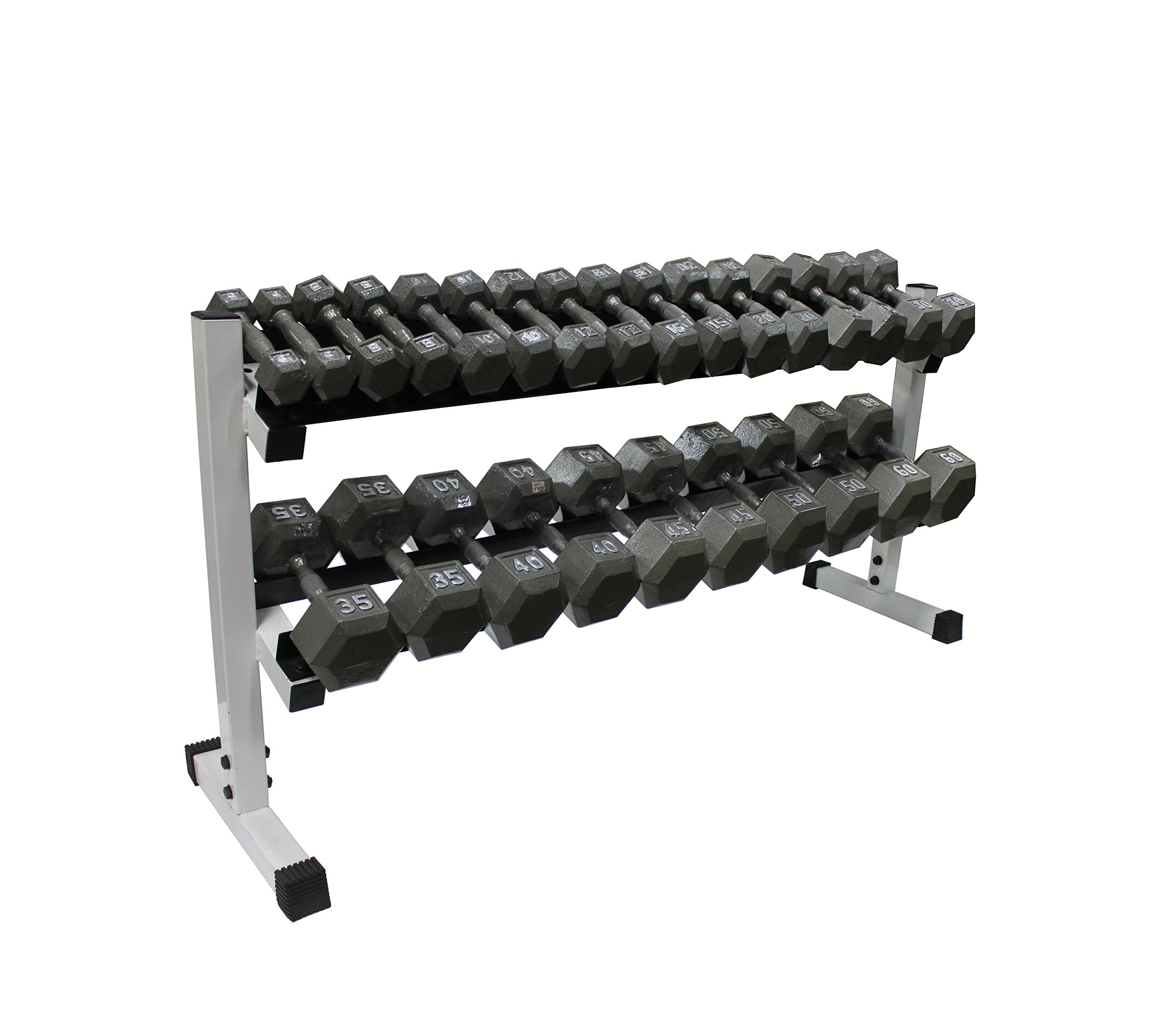 Ader 10Pairs Hex Dumbbells 5-50lb (550lb) and 2-tier 54