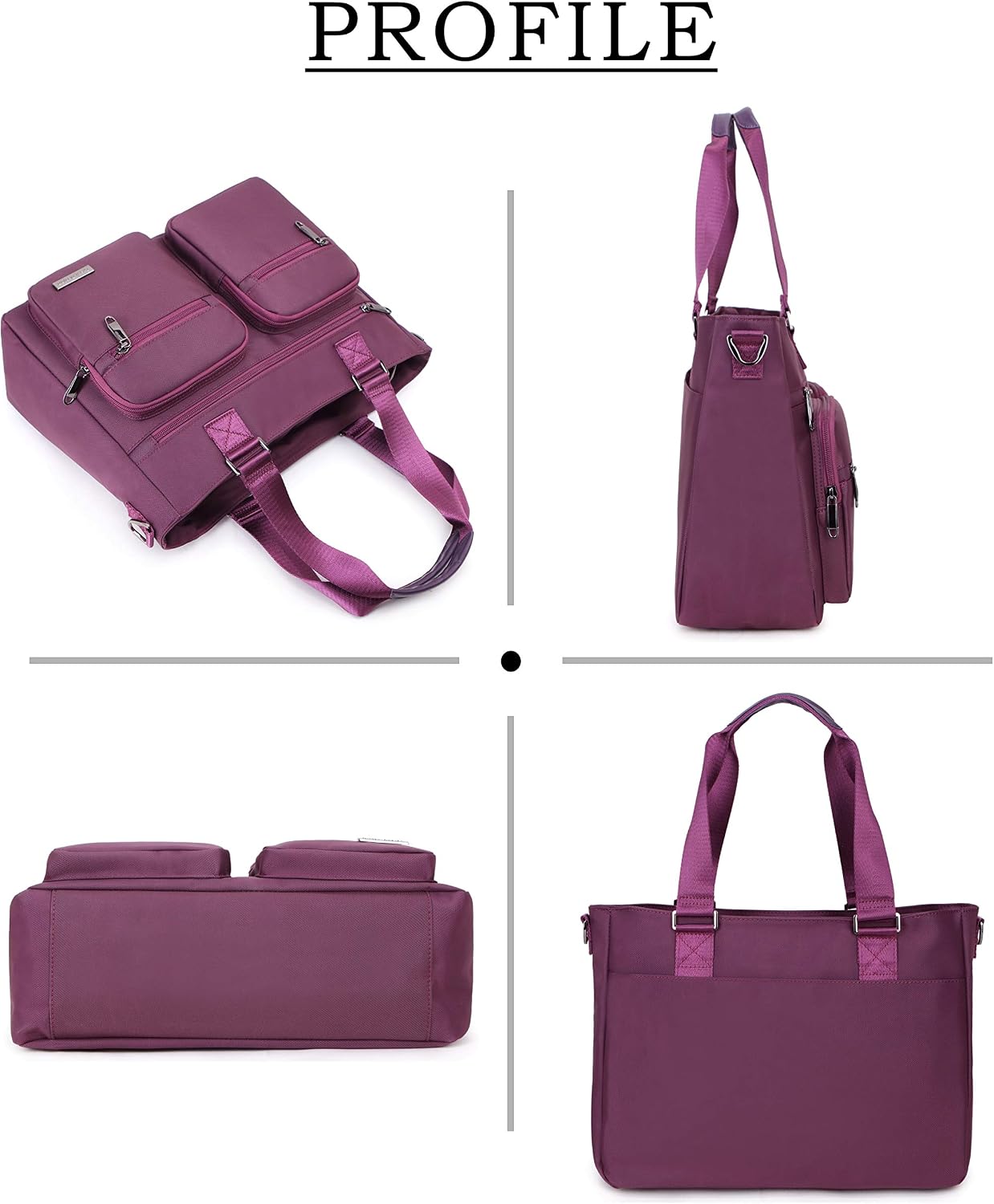 Water Repellent Nylon Shoulder Bag Handbag Laptop Tote Travel Work School Clinic Nurse Tote (Mulbery)