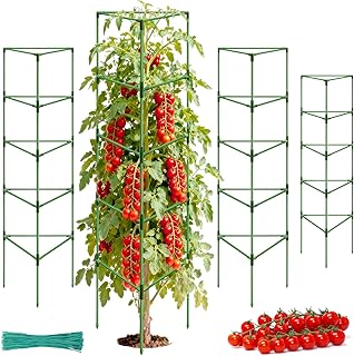 Halatool 72 Inch Extra Tall Tomato Cages for Garden, 4 Pack Heavy Duty M...