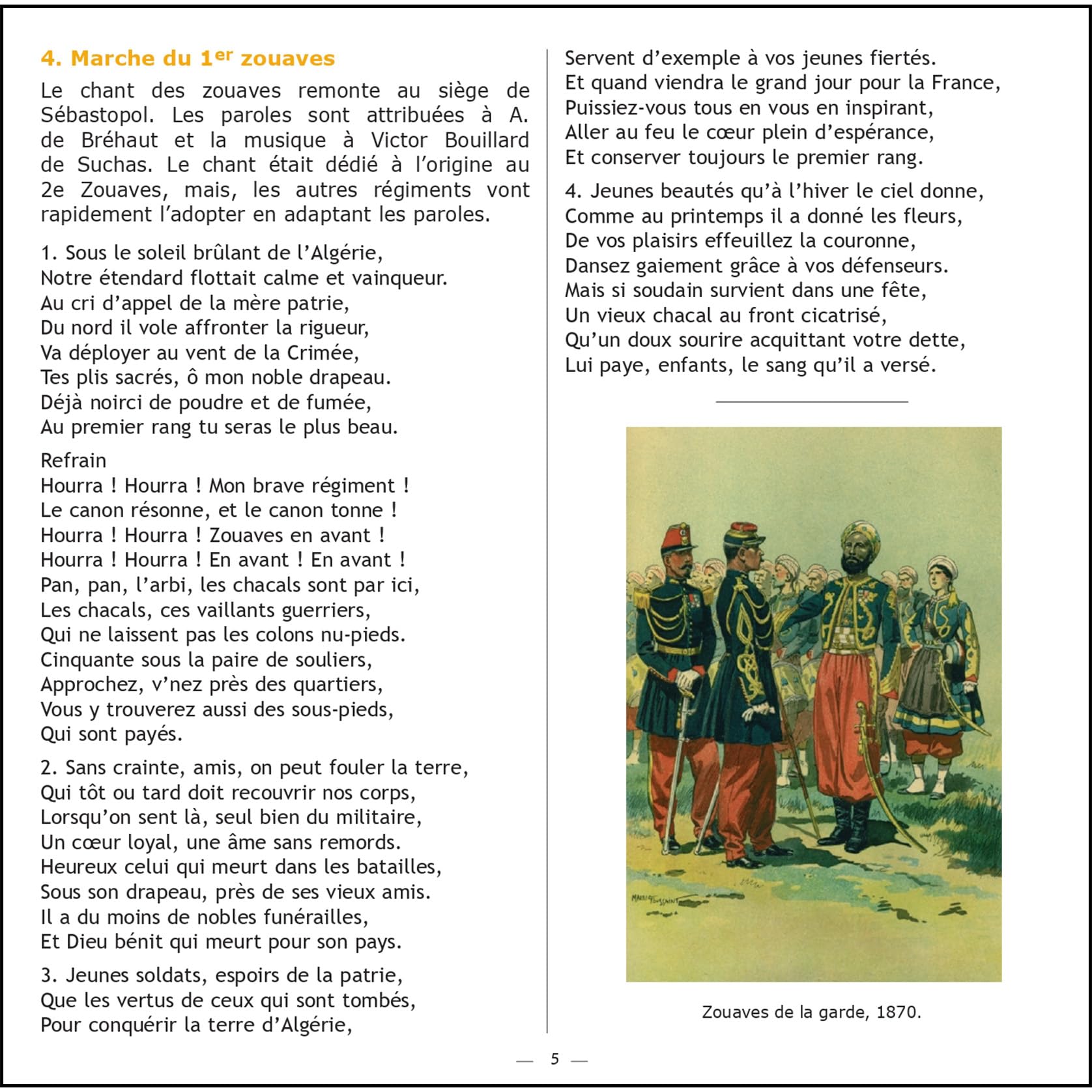 Chansons des soldats du Roy