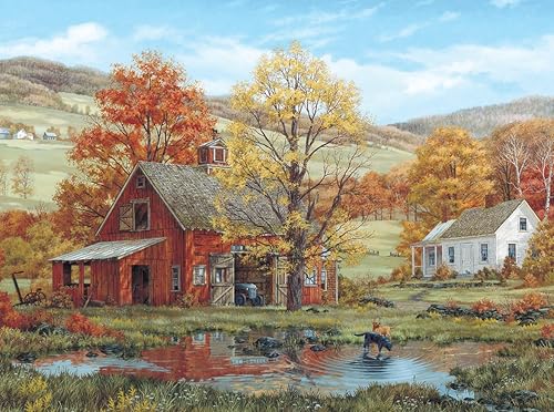 White Mountain Puzzles Friends in Autumn - Rompecabezas de 1000 piezas