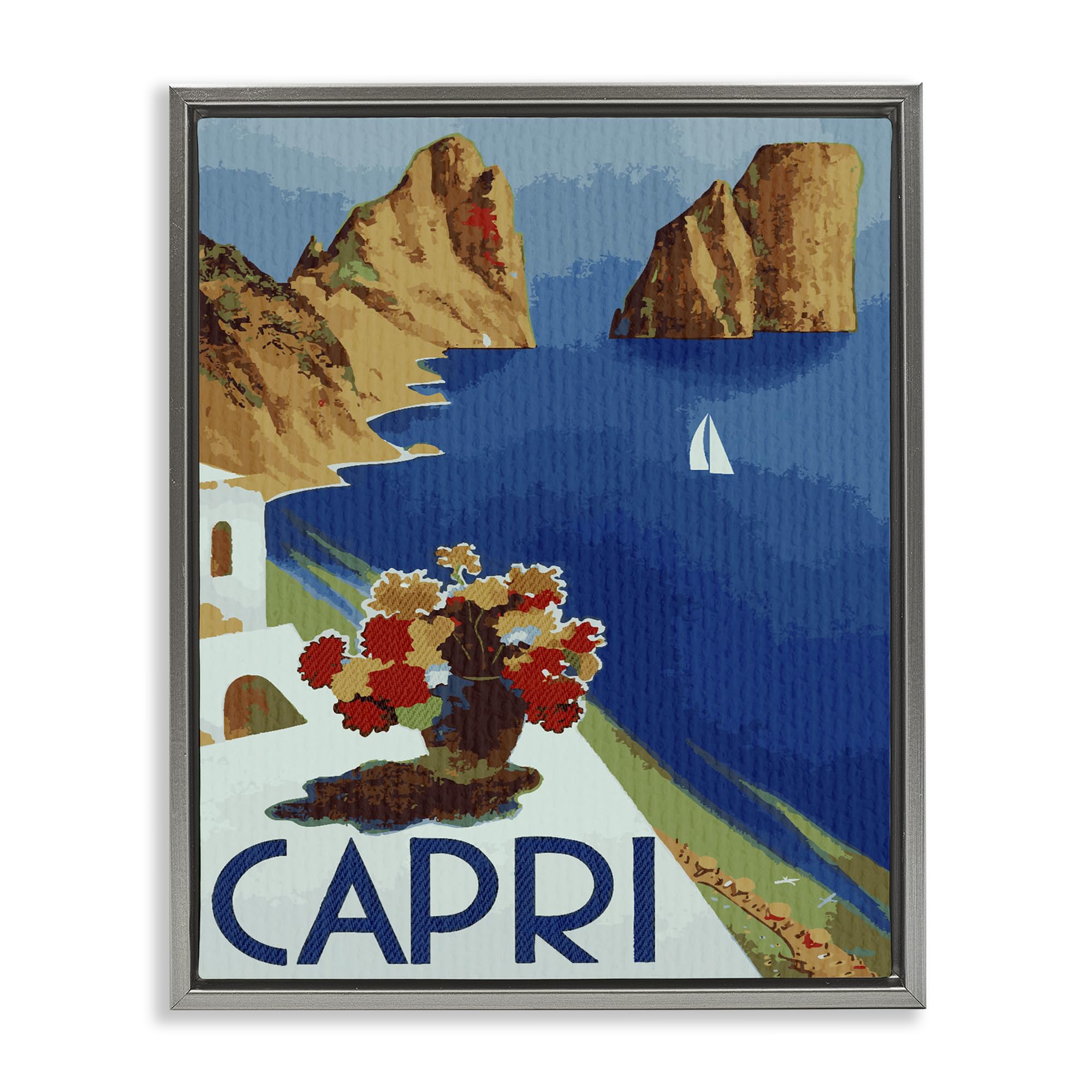 'Capri Island Cliffs'| Floating Frame Canvas Art