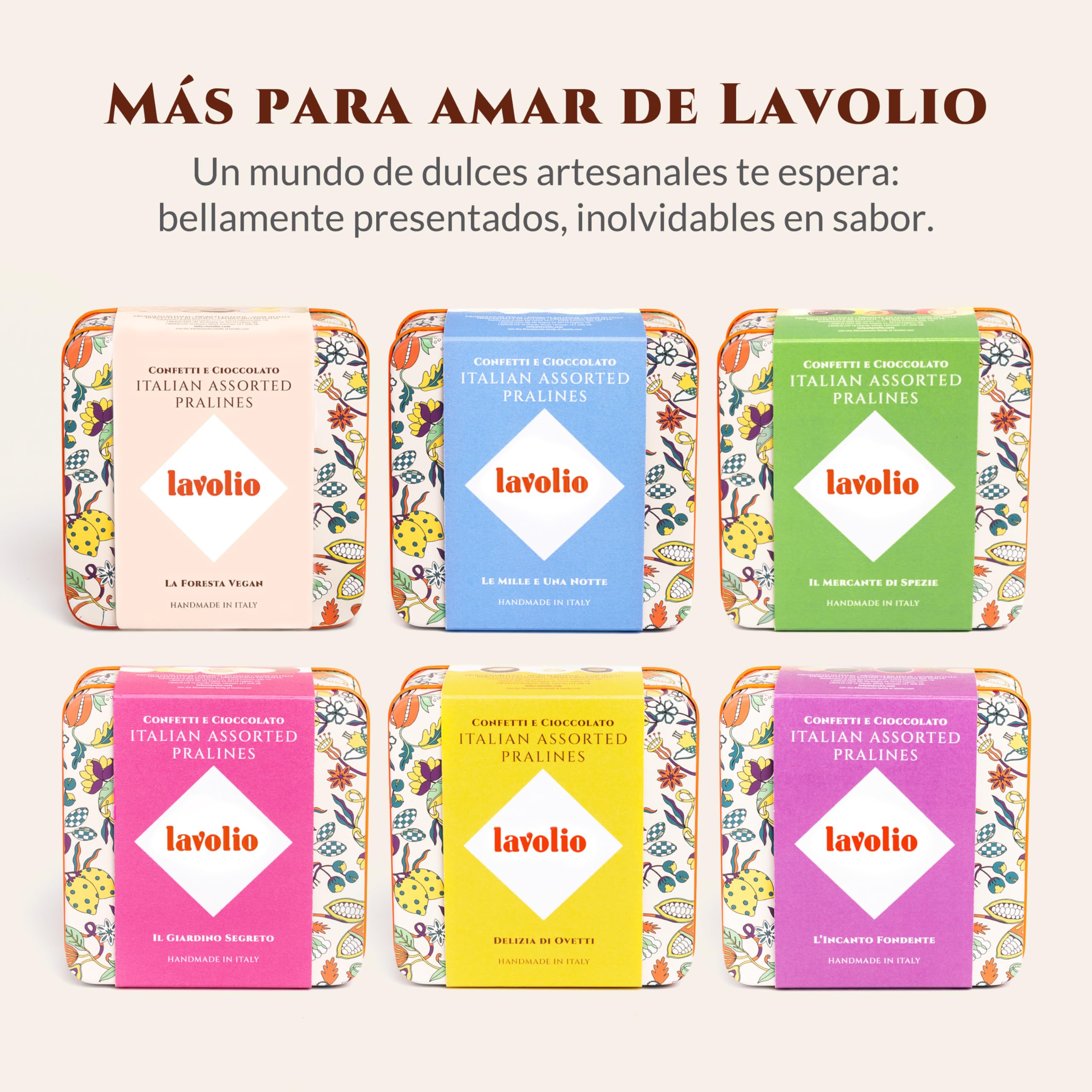 Caja de Bombones Veganos de Chocolate con Frutos Secos – Pralinés de Almendra, Avellana y Pistacho con Chocolate Negro – Regalo ideal para el Día de la Madre – Lavolio La Foresta Vegan, 150g