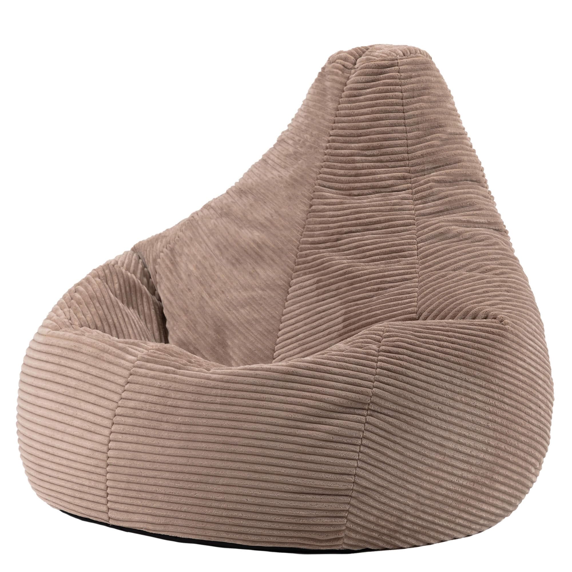 Icon Dalton Sitzsack Cord, Mokkabraun, Gaming Sitzsack Erwachsene mit Füllung, Bean Bag, Cord Sessel, Lounge Sessel, Lounge Stuhl, Schlafzimmer, Wohnzimmer, Wohnzimmer Möbel