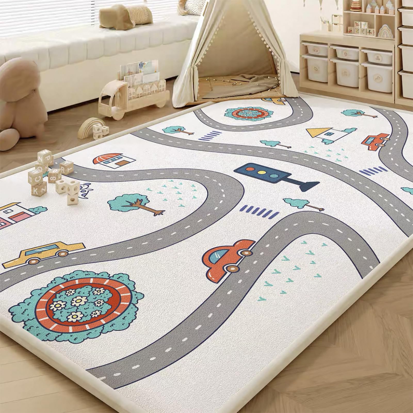 Tappetino per Gattonare 130 x 190 cm, Tappeto Grande da Giocos, Tappetino da Gioco Play Mat Baby, 2.5 cm Tappetino da Palestra in Schiuma, Pieghevole e Impermeabile Tappeto Grande Salotto