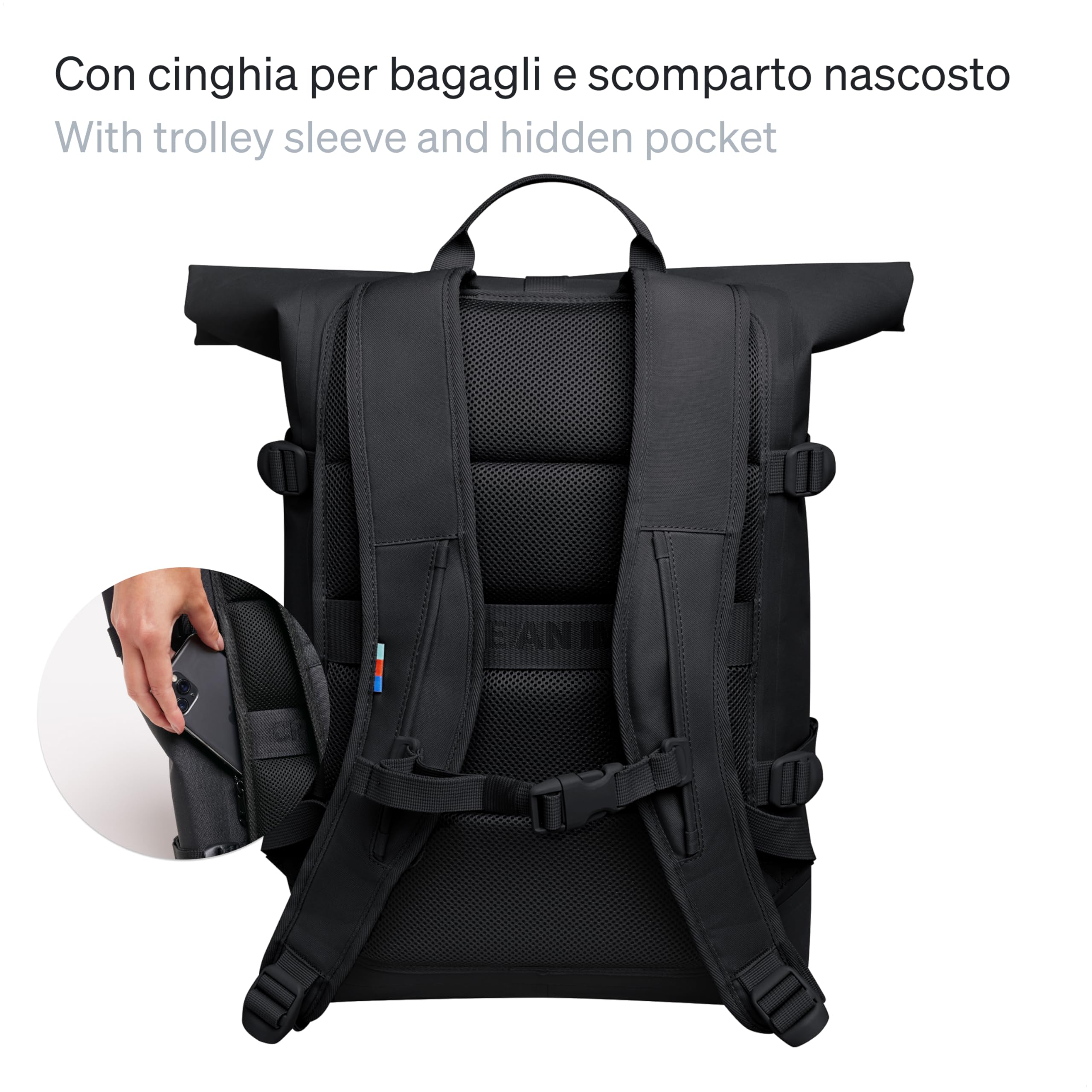 GOT BAG Zaino Rolltop 2.0 | Zaino porta pc impermeabile con scomparto per laptop 16 rimovibile | Roll backpack 31 L