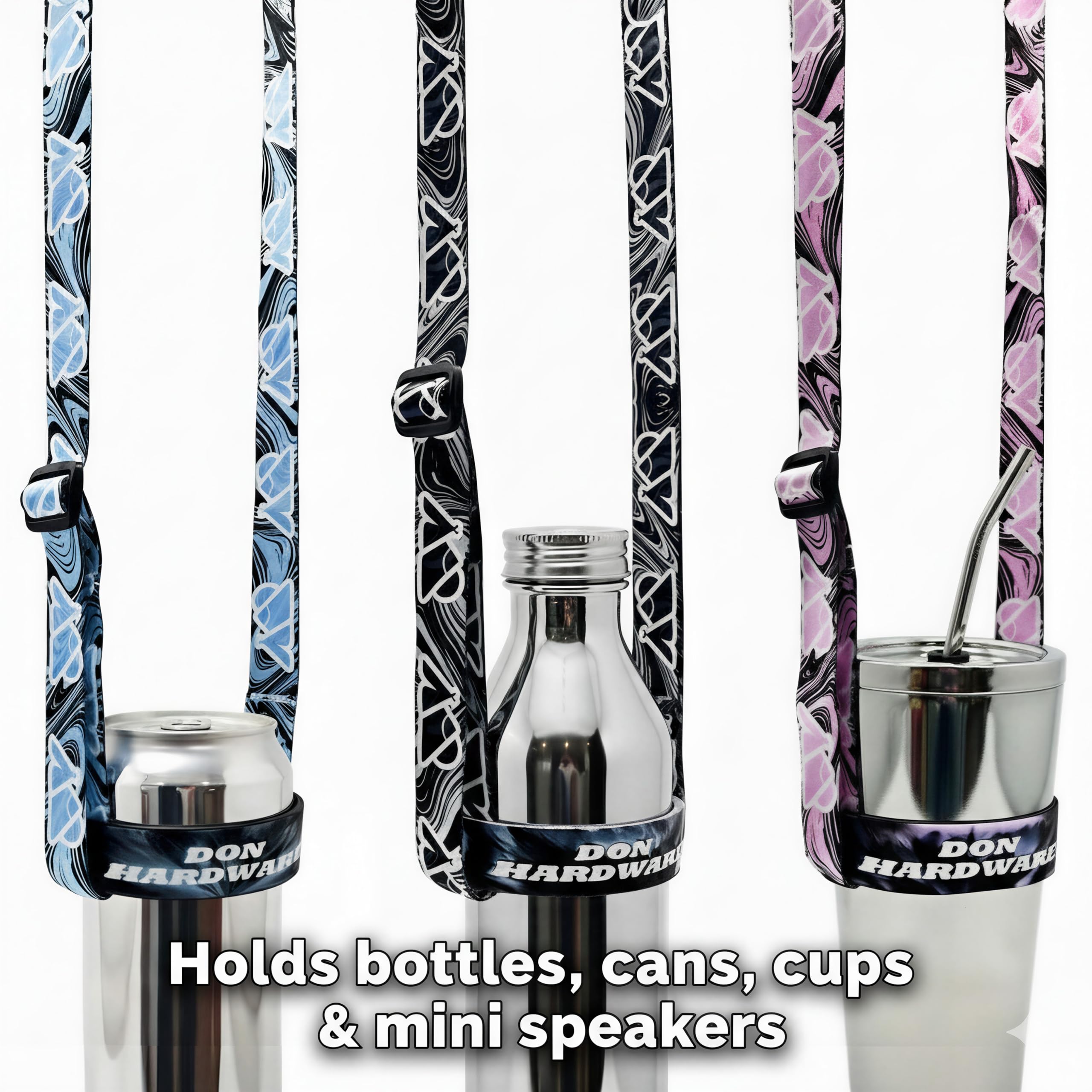 portavasos Festival con Correa – Porta Botellas de Agua y Vasos Manos Libres, Collar sujeta Vasos para Fiestas, cinturón cuelga Vasos, Lanyard Porta Vasos y Funda Botella