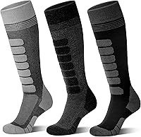 KEECOW Merino Wool Knee-High Ski Socks Men Women Multi-Pairs Thermal Warm Winter Snowboard Hunting Outdoor