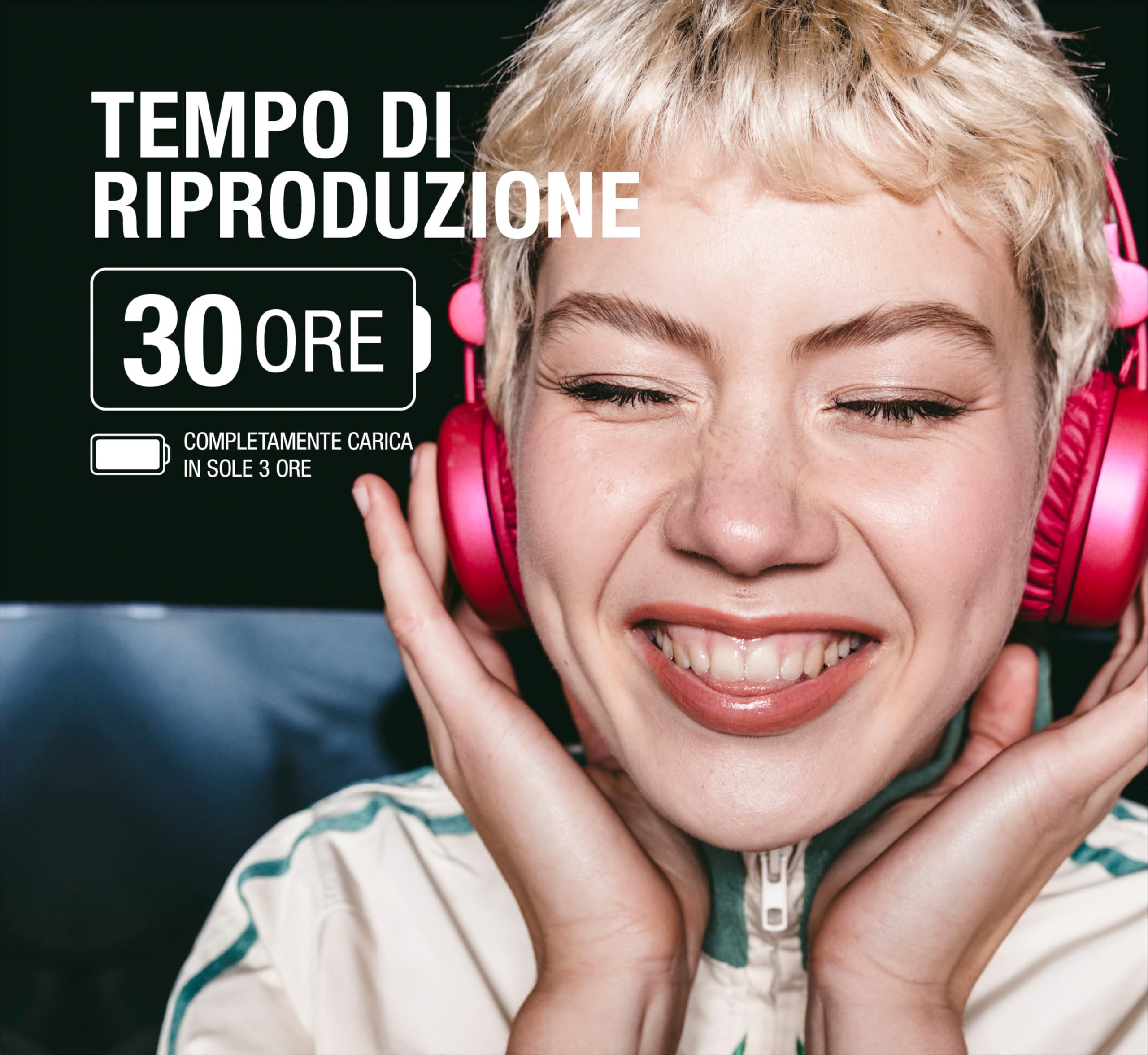 Fresh 'n Rebel Code Core, cuffie Bluetooth on-ear senza fili, 30 ore di riproduzione con microfono e assistente vocale, controllo volume e tasti riproduzione/pausa, pieghevole (Rosa Pastello)