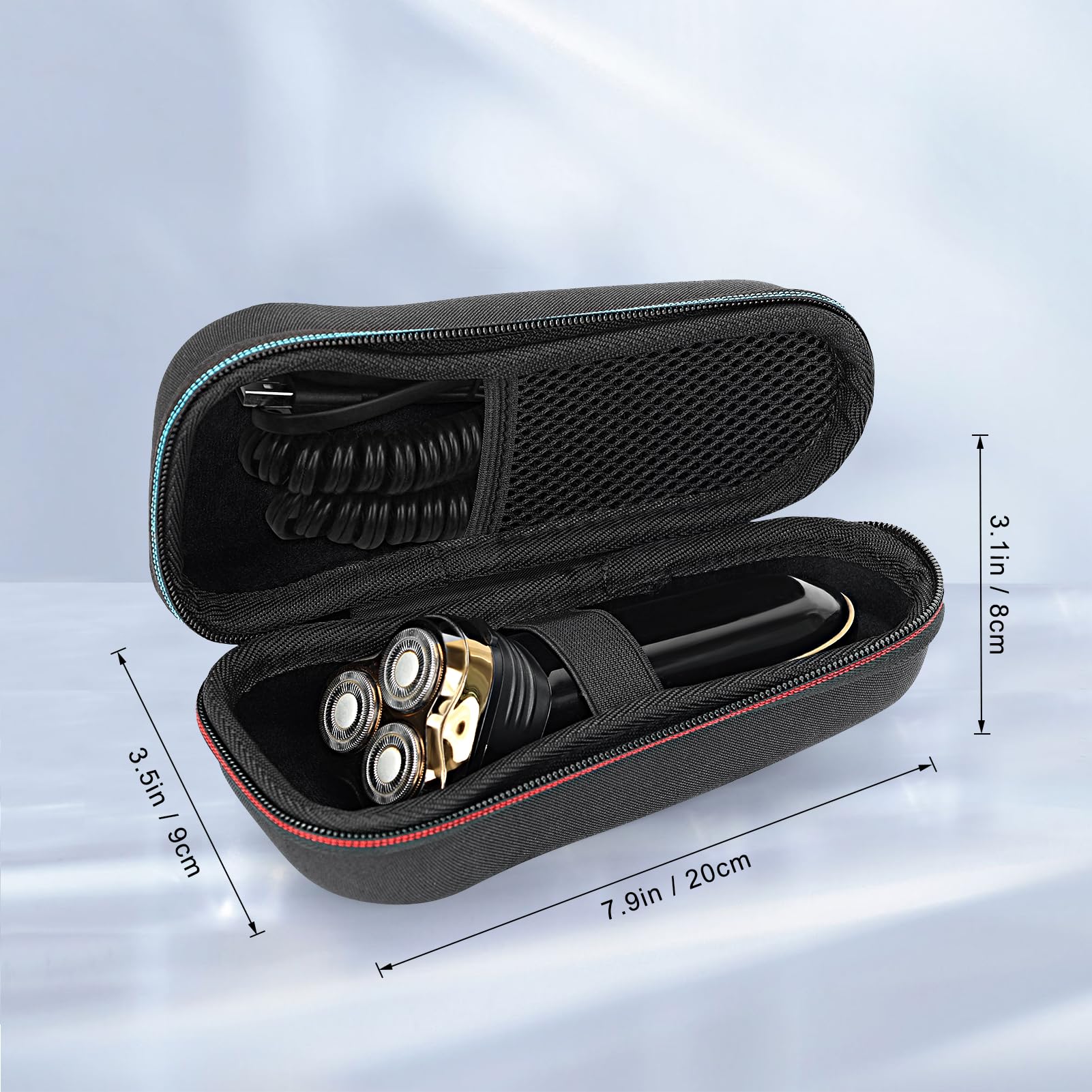 Funda de viaje para afeitadora Braun Series 3/3S/5/5S/7/7S/9/9S/9 Pro, funda de afeitar de viaje, funda rígida de EVA para viajes, funda de transporte rígida para recortadora y afeitadora, Negro