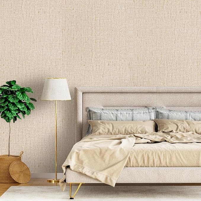 Papel Tapiz Vinilo Autoadhesivo Beige 15.7x118.1 pulg miniatura 4