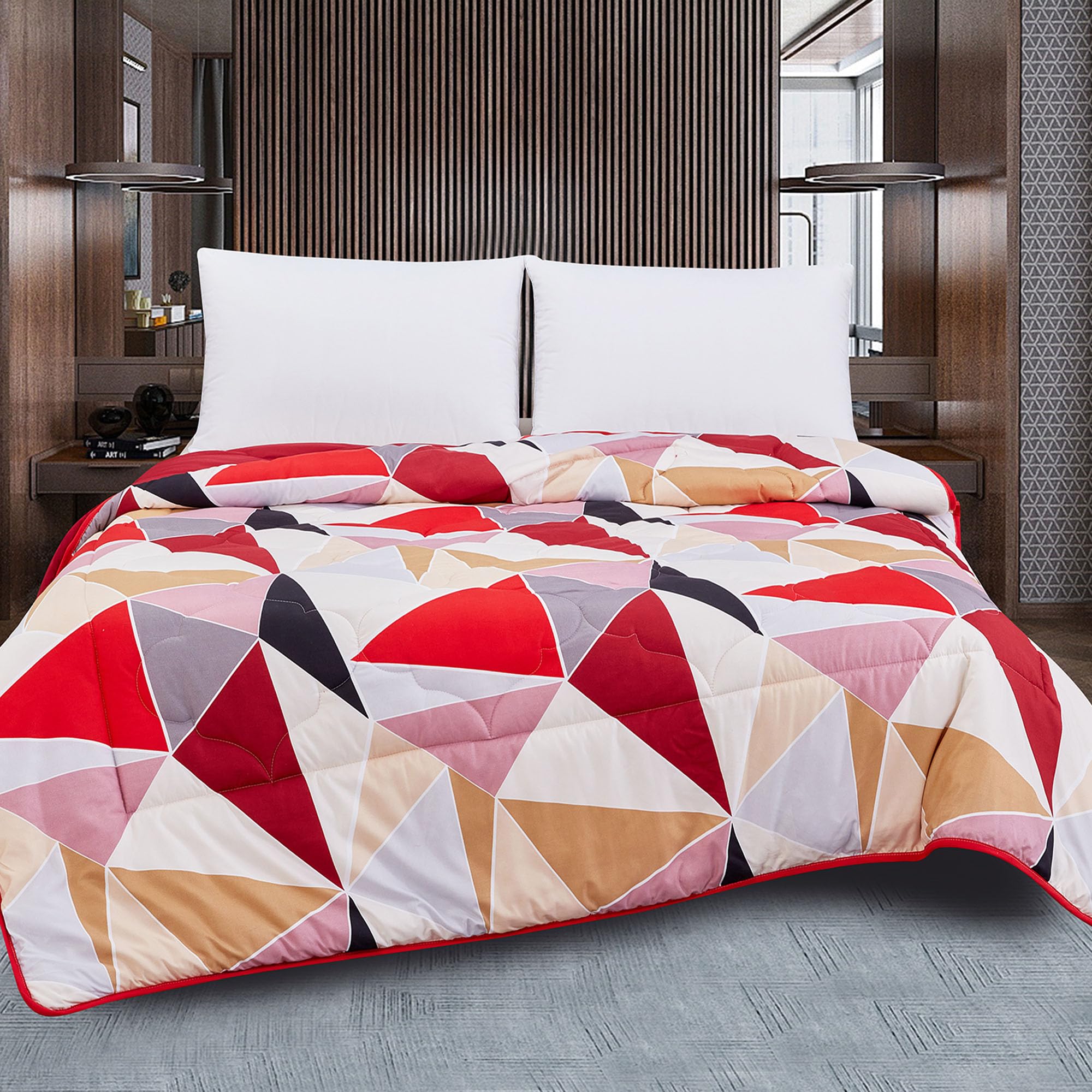 TIENDA EURASIA – Edredón Nórdico Reversible | Estampado Bicolor | 100% Relleno de Fibra Siliconada | Tacto Suave y Confortable de Microfibra 300g/m2 | Diseño Reversible (Estampado 3, Cama 135/150)