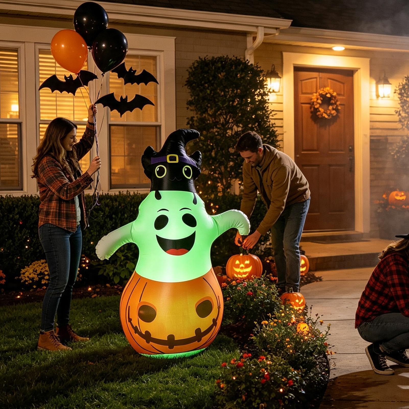 Hinchables De Halloween Hinchables Tumbler de Calabaza y Fantasma para