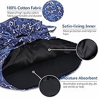 Vista 2 de Gorra médica con forro de satén con bolsillo para cola de caballo, gorro de enfermera médica de algodón con banda elástica para el sudor