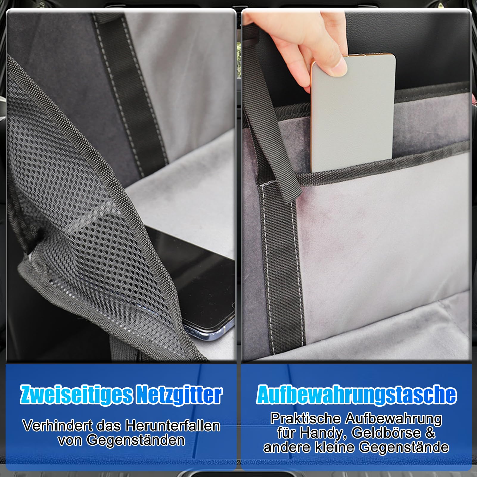 Auto-Rücksitzverlängerung, Faltbare Rücksitzmatratzenverlängerung Aus Flanell, Tragbare Erweiterungsplatte Für Camping Und Schlafen, Universal Für SUVs, MPVs Und Kompakte Fahrzeuge Schwarz