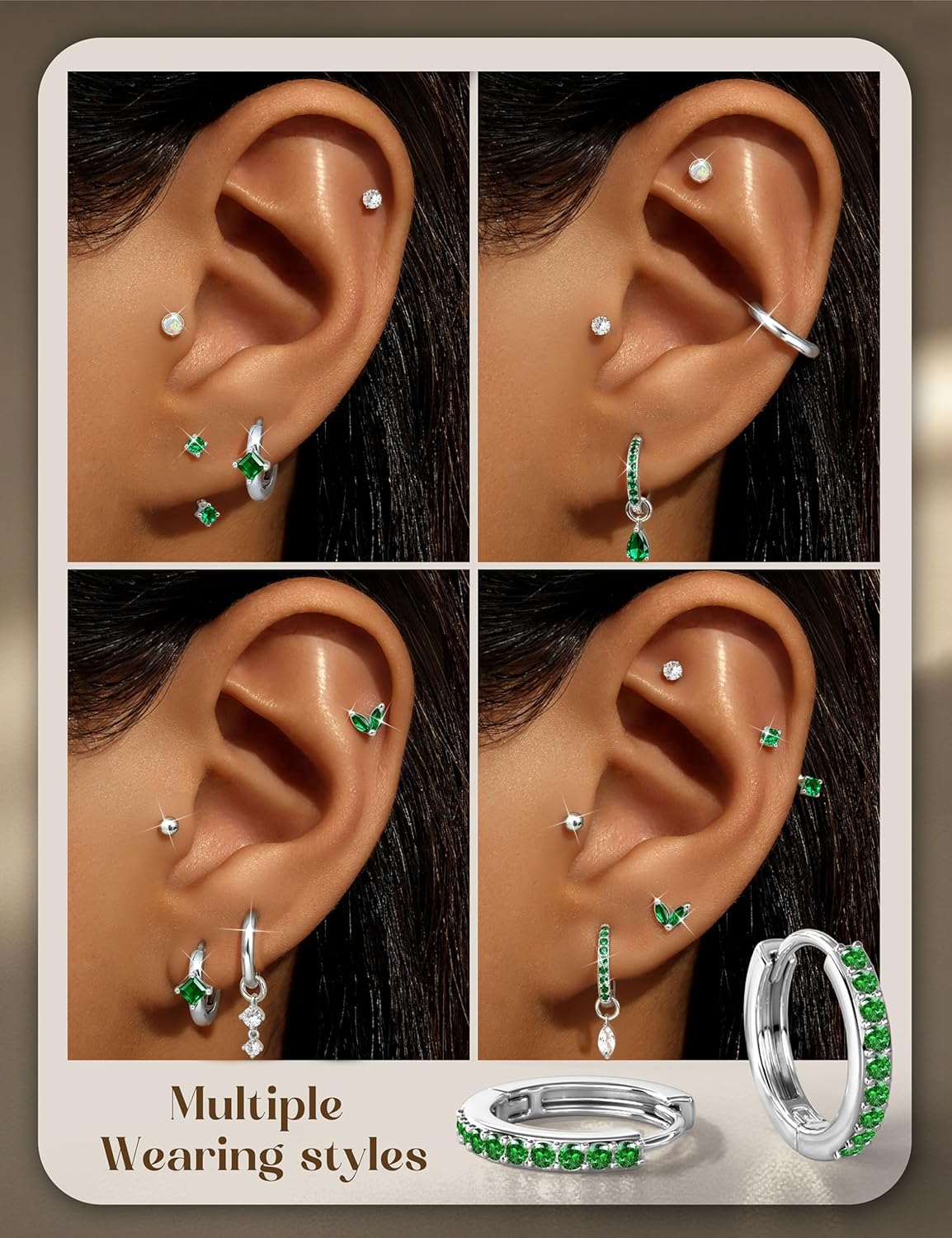 Sanfenly Hypoallergenic Flat Back Earrings-Cartilage Earring for women-20G Surgical Steel Earrings for Sensitive Ears-14K Gold Plated Flatback Stud Earring Sets for Helix Tragus Piercing Jewelry - Image 6