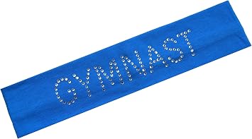 Gymnast Rhinestone Cotton Stretch Gymnastics Headband for Girls, Teens and Adults - Gifts for Gymnastics