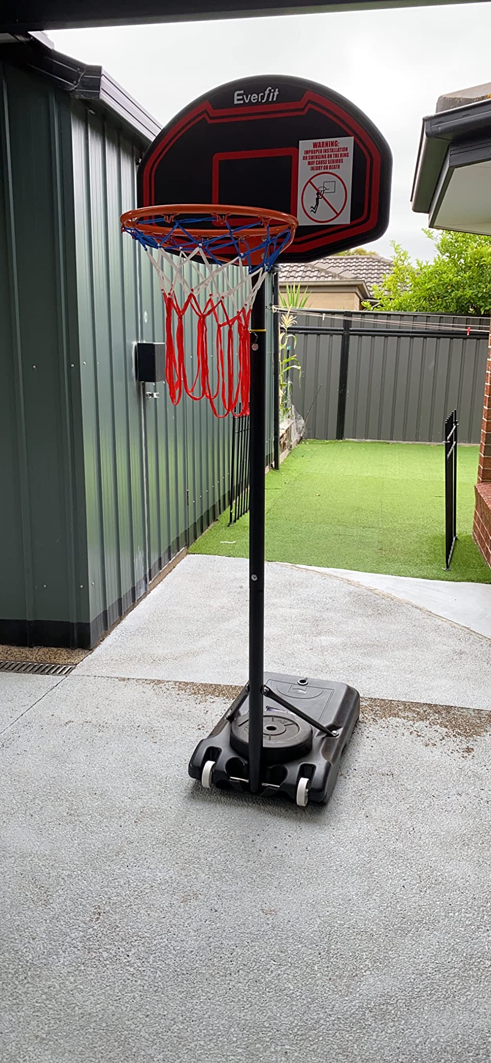 Everfit Basketball Hoop Stand System Height Adjustable Ring Net Backboard, Indoor Outdoor Kids