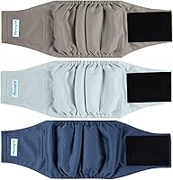 Vista 24 de Paw Legend Pañales lavables para perros machos, pañales reutilizables para cachorros y perros machos (paquete de 3, M)