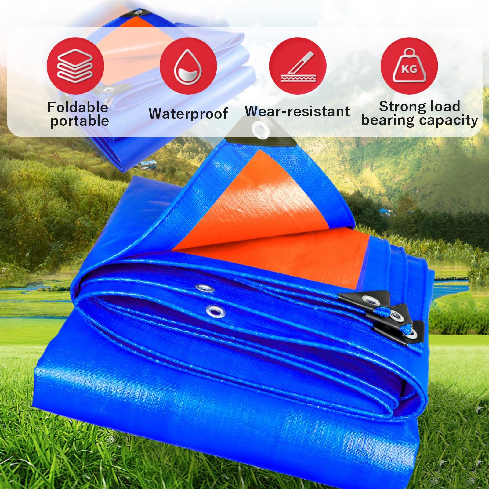 SATCO Blaue Bodenplane 80 GSM – Wasserdicht, Heav Produktbild-Vorschau 6