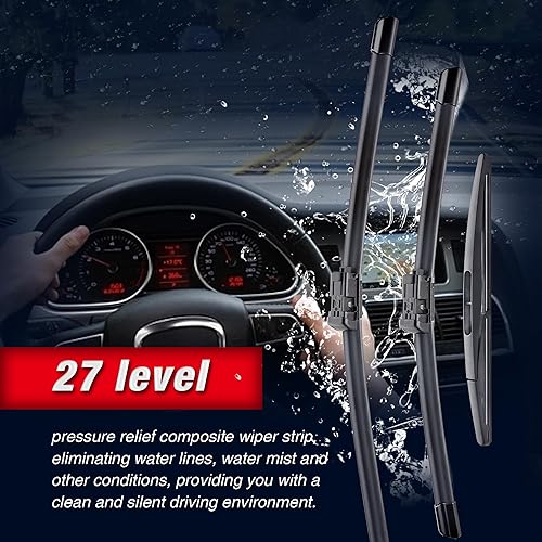 Miniatura 4 de 3 limpiaparabrisas de repuesto para GMC Acadia 2011-2007 Saturn Outlook 2010 2009 2008 2007 OEM Quality-24"21"10" ajuste para bloqueo superior