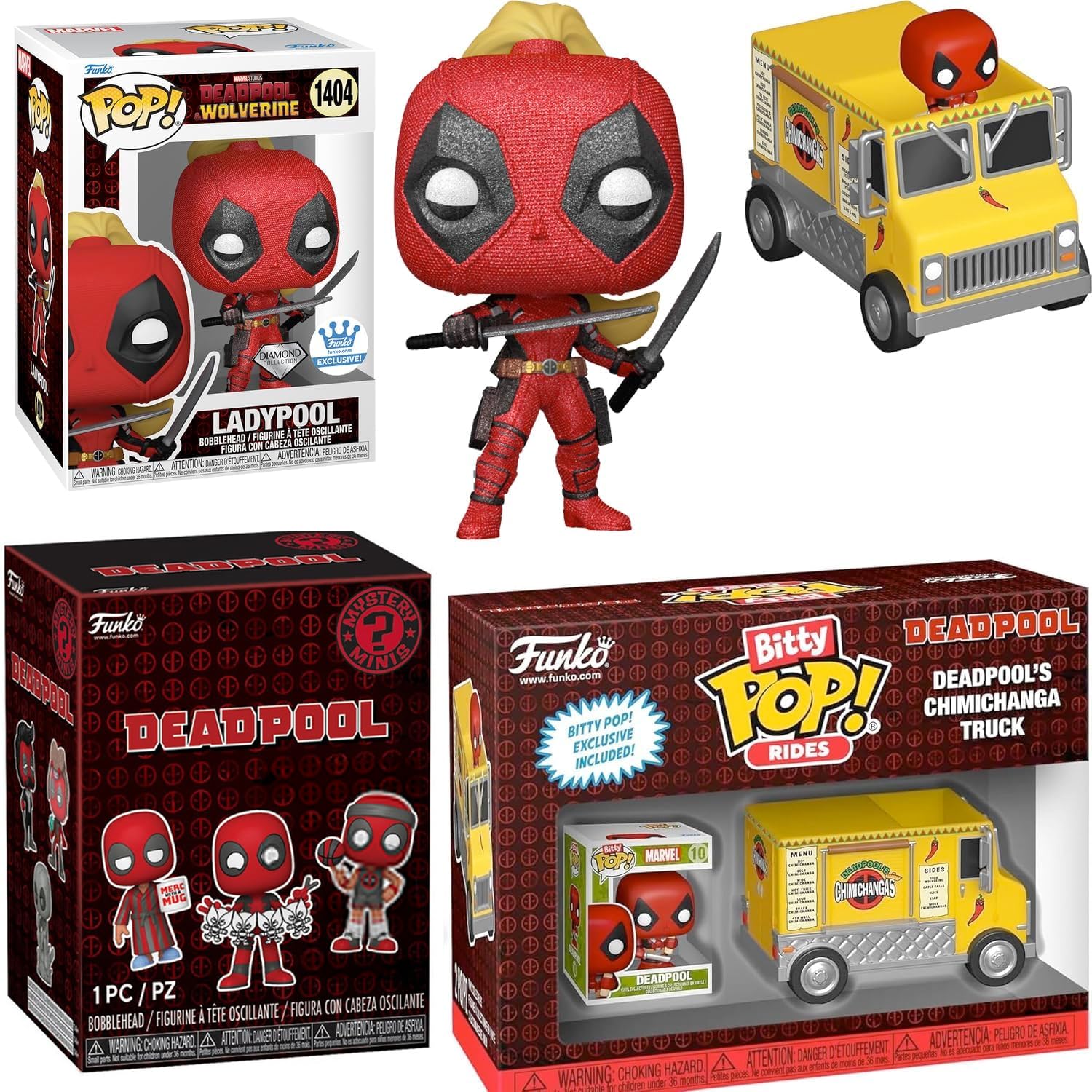 Loot Pool Marvel Deadpool #546 Pop! Vinilo incluido con mini figura de Marvel, personaje Chimichanga, 2 artículos
