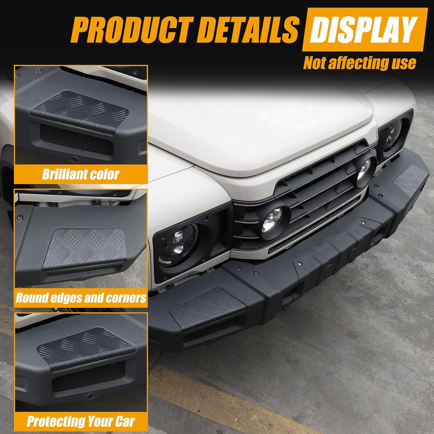 Car Front Bumper Guard Compatible with INEOS Grenadier 2020-2024 Front Bumper Protection Pedal Cover Aluminum Front Bumper Protection Pedal Insert Car Accessories