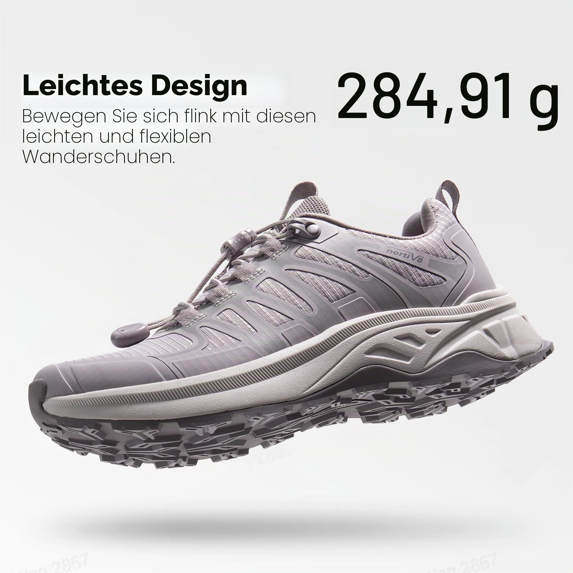 NORTIV 8 Damen Schnellschnürung Wanderschuhe Leichte Outdoor Trekking Schuhe für Camping und Freizeit