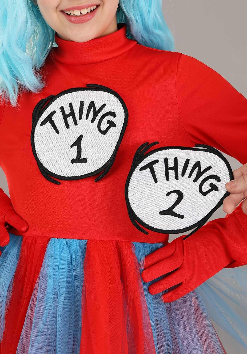 Girls Dr. Seuss Thing 1 and Thing 2 Halloween Costume | Kids Storybook Character Dress-Up Attire for Parties and Events