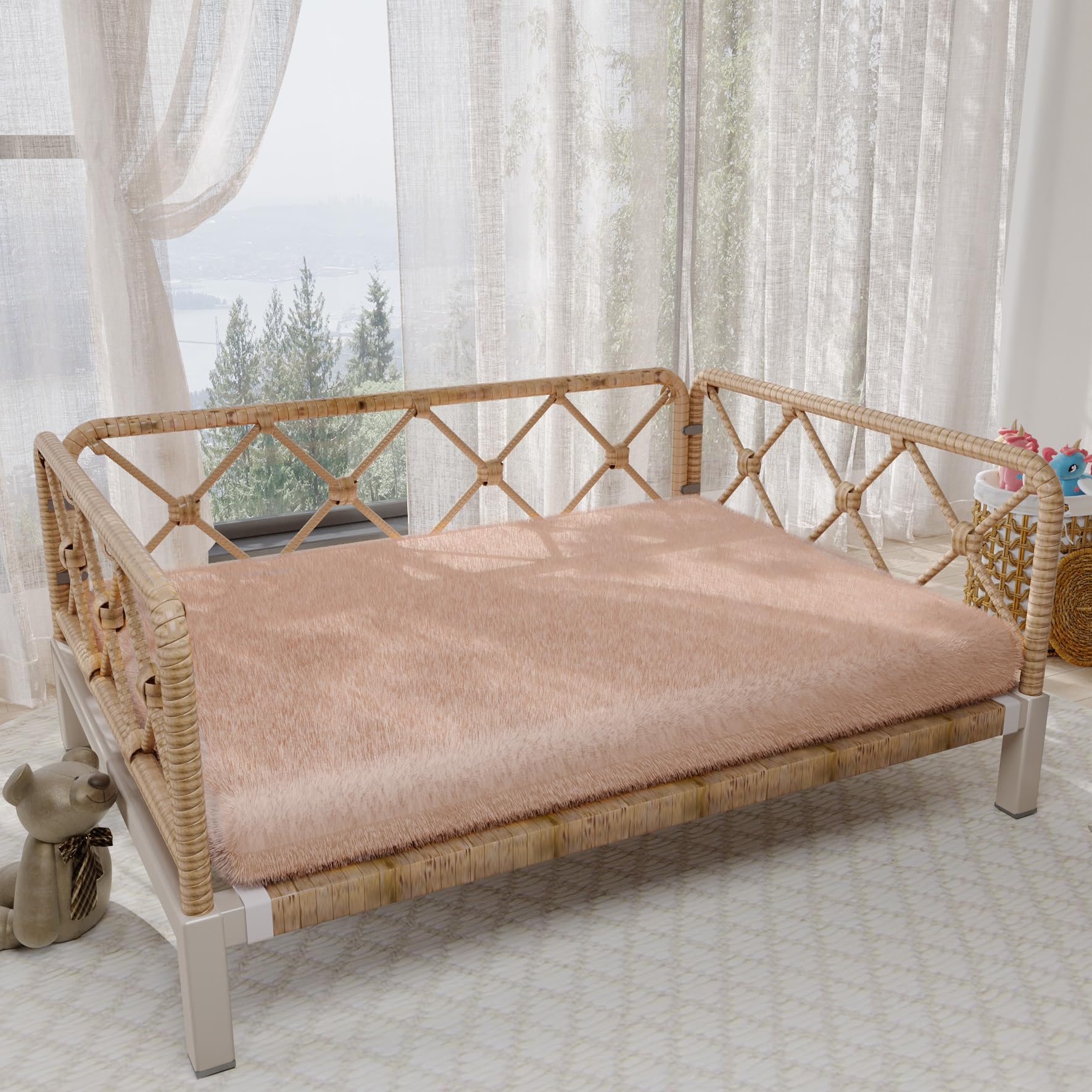 Elevated Waterproof Dog Beds for Large Dogs with Egg Crate Foam Support Pet Bed, Outdoor Dog Sofa Bed PE Wicker Orthopedic Pet Couch Bed with Washable Removable Cushion - image 8