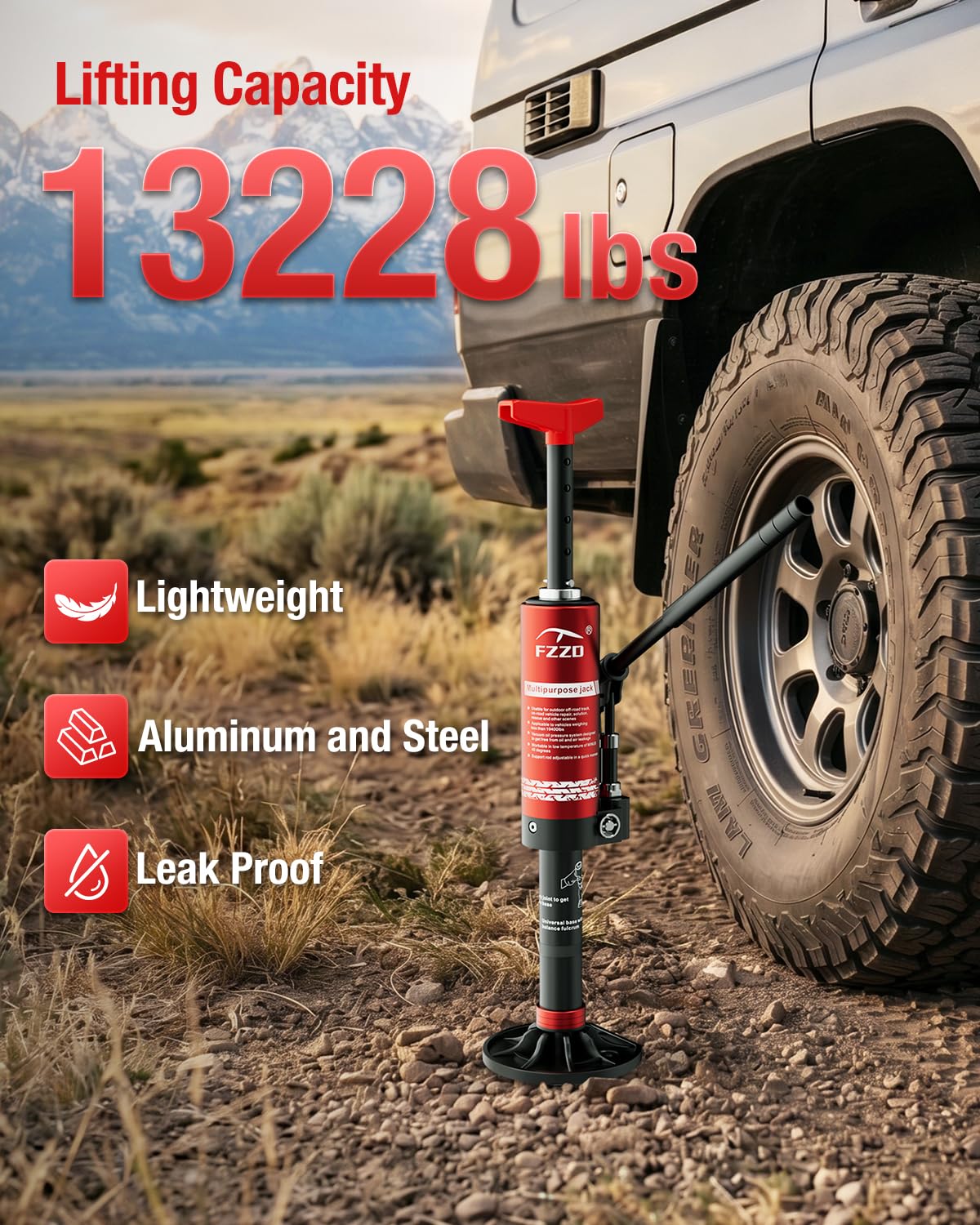 Martinetto idraulico portatile con ascensore Mate, 4x4 Off Road Jack per