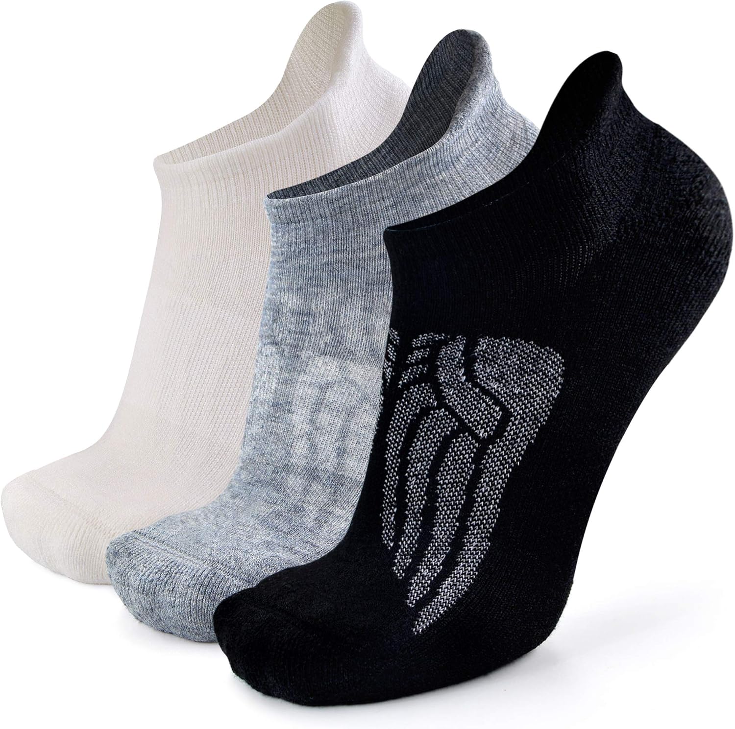 Busy Socks Merino Wool Compression Support Ankle Running Hiking Socks for Men Women, Soft Thick Cushion Tab Socks 3/6 Pairs