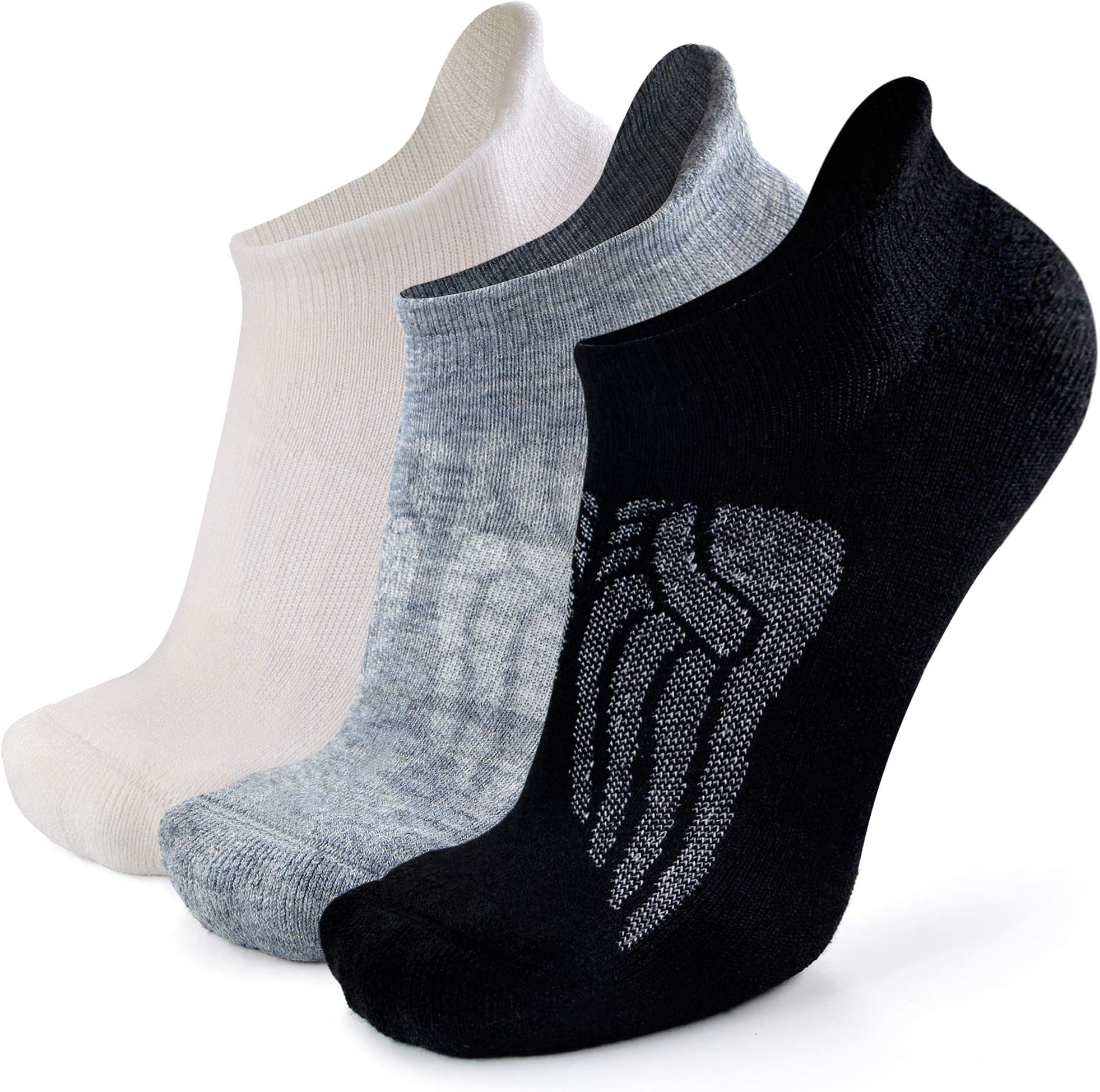 Busy Socks Merino Wool Compression Support Ankle Running Hiking Socks for Men Women, Soft Thick Cushion Tab Socks 3/6 Pairs