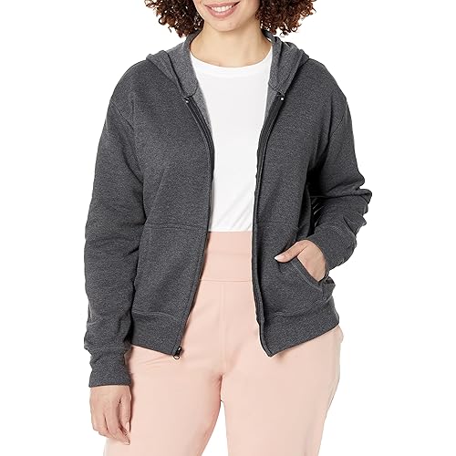 Hanes Women's Full-Zip Hooded Sweatshirt, EcoSmart Women's Sweatshirt, Women's Comfortable Hoodie
