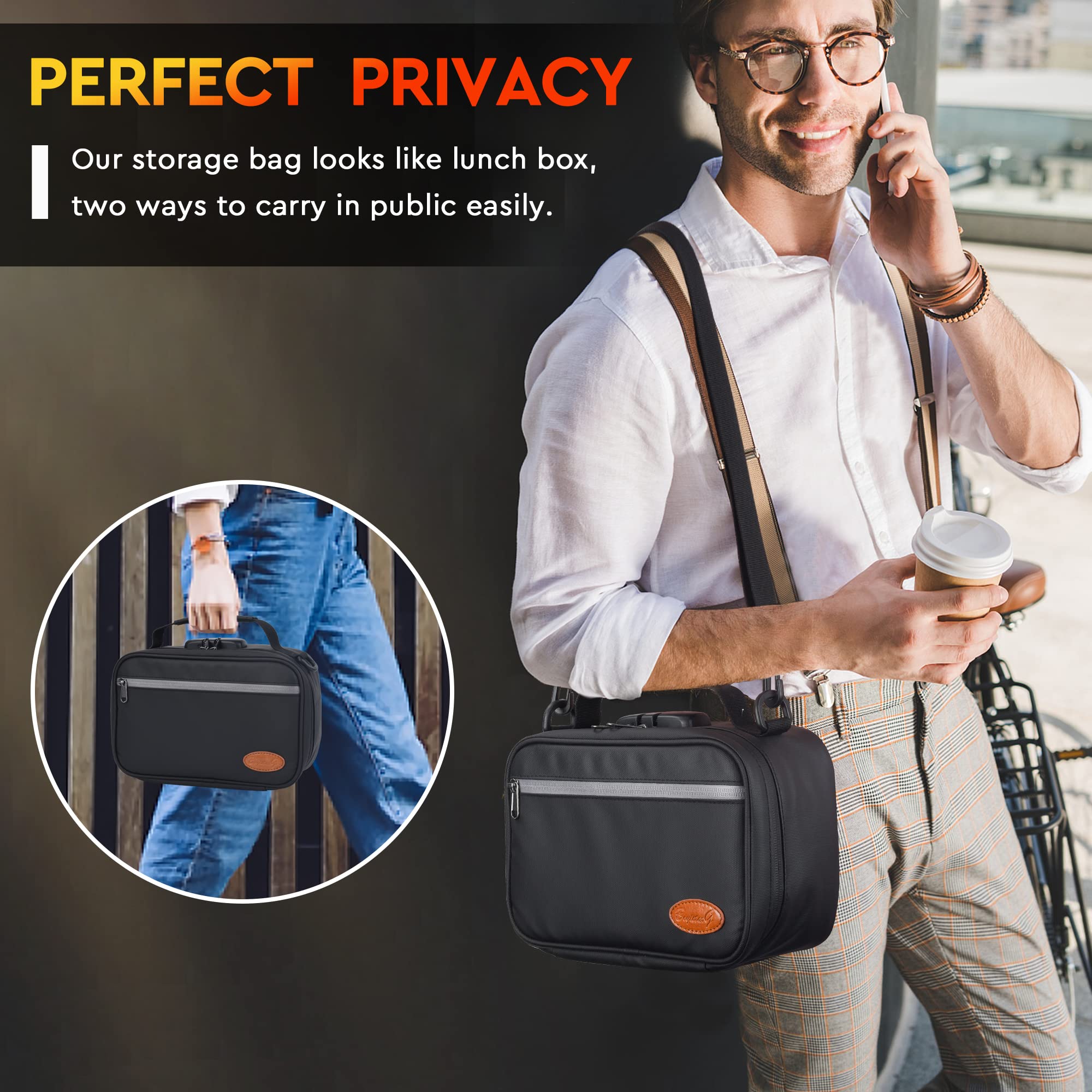Carbon-Lined Odor-Proof Storage Case with Accessories and Combination Lock