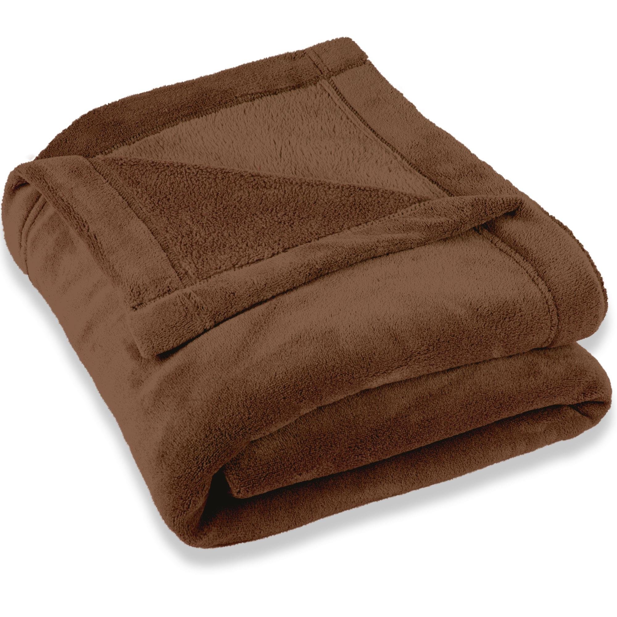 CelinaTex Montreal cuddly blanket microfibre blanket Coral fleece 150 x 200 cm brown