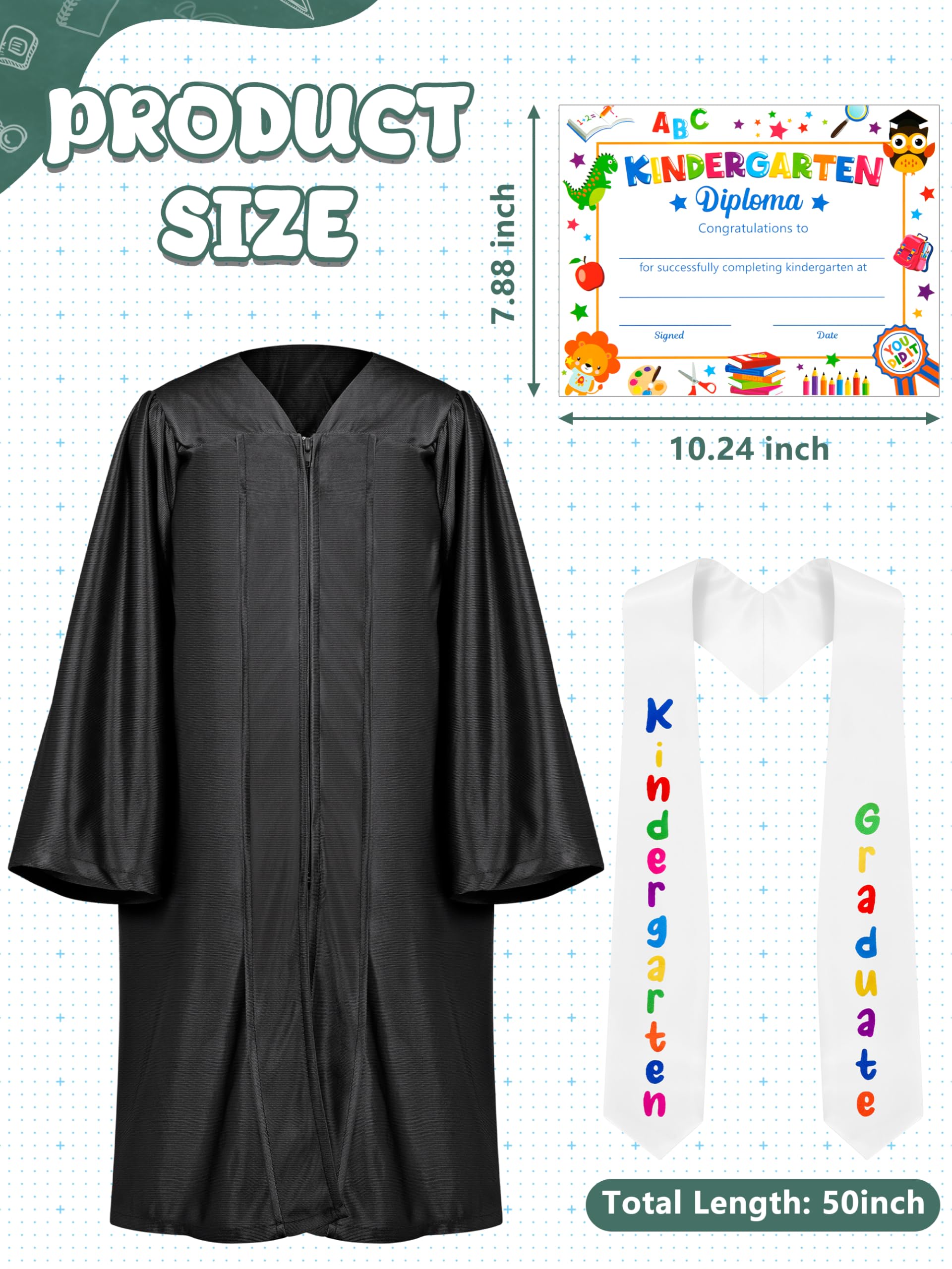 Snapklik.com : QZYL Kindergarten Graduation Cap And Gown Set, 2025 Kids ...