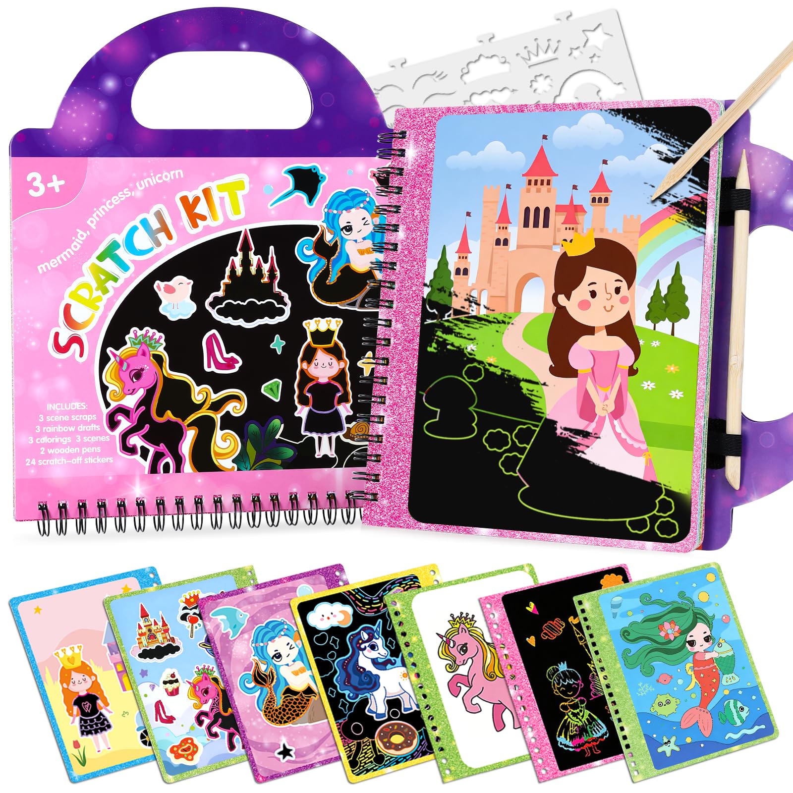 DICAO Craft Kits for Kids, Arts and Crafts for Kids 4 5 6 7 8 Year Old Girl Gifts, Toys for 5 6 7 Year Old Girls Birthday Presents, Travel Activities for Kids
