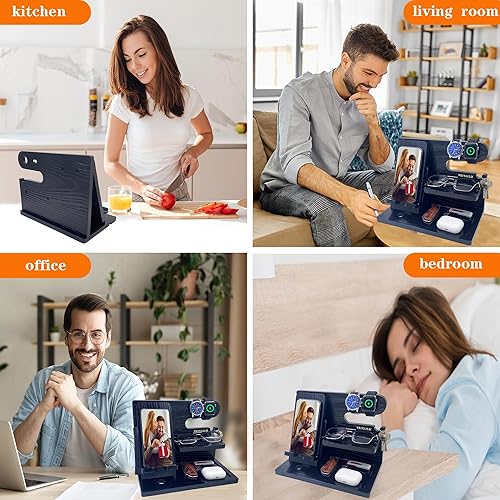 Miniatura 2 de Regalos para Navidad para hombre, regalos para papá de esposa, hija, hijo, regalos para hombres, organizador de mesita de noche negra