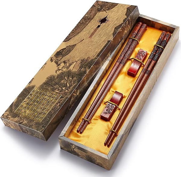 ZOMCHAIN Baguettes Chinoises Dragon et Phénix 22,9 cm